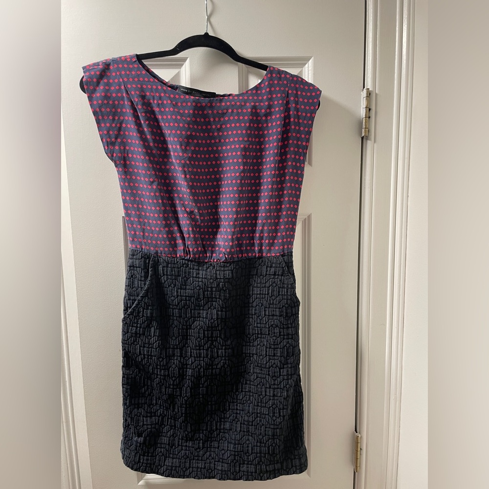 Marc By Marc Jacobs Purple Pleated Sheath Midi Dress